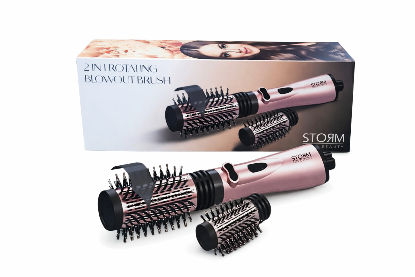 מברשת פן מסתובבת 2ב-1 לעיצוב, ייבוש והוספת נפח לשיער